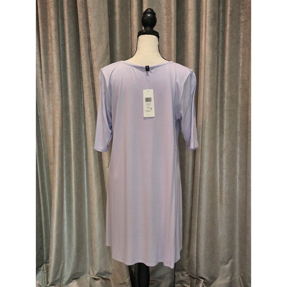 Eileen Fisher Wisteria Scoop Neck Tunic/Dress Purple Elbow Sleeve Medium - Picture 3 of 7